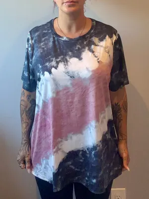 Shein Curve 2XL Womens T Shirt Tie Dye Round Neck Short Sleeves thumbnail 1