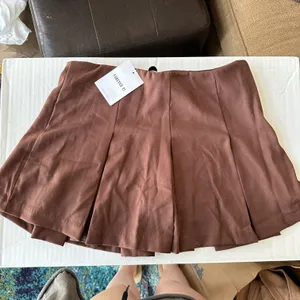 Forever 21 Pleated Brown Mini Skort thumbnail 5