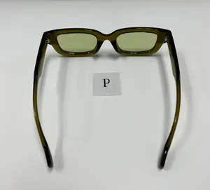 Rectangle Olive Green Sunglasses / Small Olive Green Sunglasses thumbnail 4