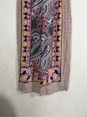 Maeve By Anthropologie Rooibos Cropped Wide Leg Pants Boho in Geometric Floral S thumbnail 4