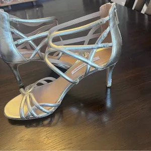 Diane Von Furstenberg Gold Strappy Sandal Heels Size 9 thumbnail 6