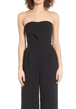 Trouve NWT strapless jumpsuit Size S Black thumbnail 1