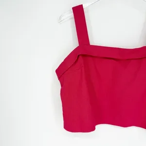 NWT Abercrombie & Fitch Linen Blend Tank Top Women's Size XL Pink Coastal‎ Chic thumbnail 4