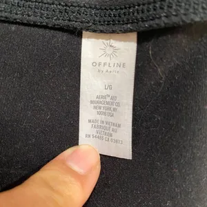 Aerie Offline The Hugger Legging High Rise Black Flare Yoga Pants Size L thumbnail 6