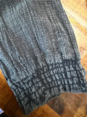 Ocean Drive Washed Black Drawstring Textured Joggers with White Cord Small thumbnail 6