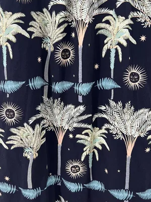 Malai Anthropologie Celestial Palm Tree Maxi Dress Tropical Resort Boho thumbnail 2