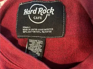Hard Rock Cafe Hollywood Sweatshirt Red Crewneck Embroidered Pullover Women XS thumbnail 3