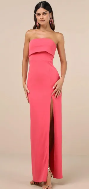 Lulus Classy Strapless Evening Dress thumbnail 1