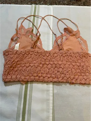 Free People Peach Lace Bralette Size S/P thumbnail 3