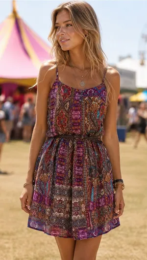 Love Reign Juniors Dress‎ Size S Rust Burgundy Paisley Print Tank Belt Boho NEW thumbnail 1