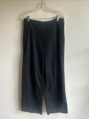 Banana Republic Hayden Wide Leg Linen Blend Black Pants Size Medium NWT thumbnail 3