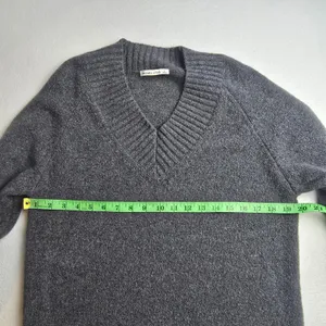 Abercrombie & Fitch Charcoal Gray V Neck Long‎ Sleeve Sweater Dress Size Large thumbnail 6