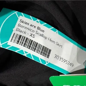 NEW Skies Are Blue Bernice Scallop Hem Skirt Black Women’s XS thumbnail 3
