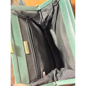 Vintage Ganson Emerald Green Leather Crossbody Bag Kiss Lock Frame Retro‎ 80s thumbnail 8