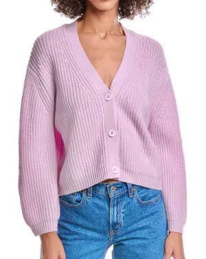 Princess Polly Purple Pink buttoned chunky knit oversized cardigan thumbnail 1