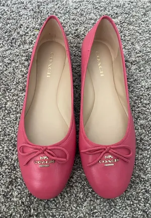 Women’s Coach Alina Leather Ballet Flats Shoes Pink Size 11 thumbnail 1