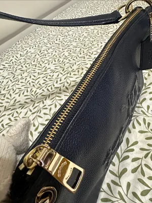 Coach Navy Pebbled Leather Shoulder Bag with Long Strap thumbnail 11