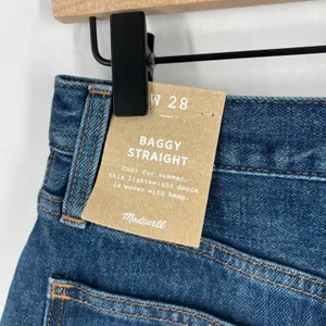 Madewell Baggy Straight Jeans Womens 28 Blue Denim Cotton Stretch High‎ Rise thumbnail 6