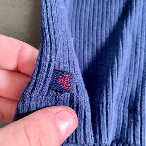 Lauren Ralph Lauren Navy Ribbed Knit Tie-Front Sweater Shirt Size Large thumbnail 4