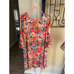 Agnes & Dora Walker Dress Bloom Allover Print Floral Smocked Sleeve Pink Medium thumbnail 5