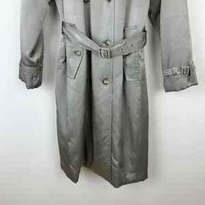J.Crew Relaxed Trench Coat Satin Crepe Mid Length Silver Gray Insulated US 2 NWT thumbnail 16