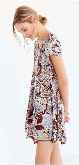 Silence + Noise Urban Outfitters Dress Sz XS Floral Cap Sleeve thumbnail 1
