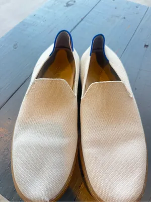 Rothy’s Woman Slip-On Canvas Shoes in Beige with Gum Sole thumbnail 5