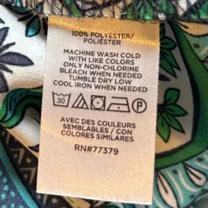 Ann Taylor Factory Green & White Geometric Print Sleeveless Shell Top thumbnail 5