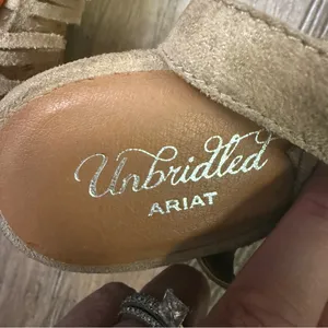 Unbridled by Ariat Beaded Tan Wedge Sandals 8 thumbnail 6