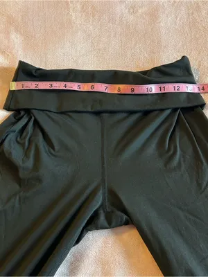 Embrace Your Love black fold over flared yoga pants size M athletic athleisure thumbnail 5