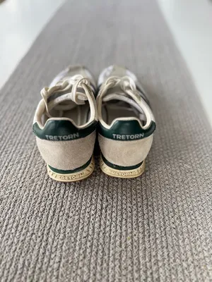 Vintage 90s Tretorn Rawlings Green and White Suede Leather Sneakers Size 7 thumbnail 4