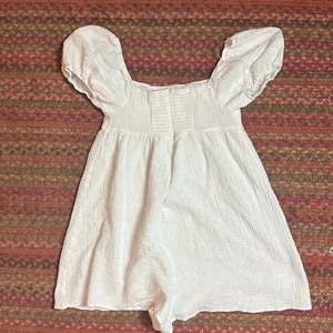 La Hearts White Peasant Boho Romper / Dress thumbnail 3