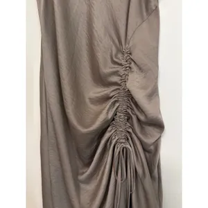 House of Harlow 1960 Womens Taupe‎ Ruched Side Satin Midi Dress XL Sleeveless thumbnail 3