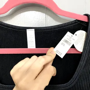NEW Aerie Offline Black Sidewalk Seamless Ribbed Long Sleeve Cropped Top XL thumbnail 2