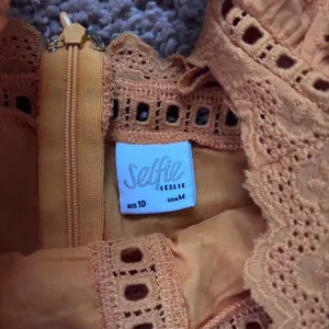 Selfie Leslie Dress Prairie Crochet Frill Dress Sunset Orange Womens M - NO BELT thumbnail 5