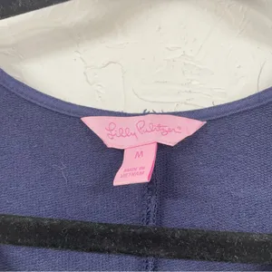 Lilly Pulitzer Navy Blue Cheryln Soft Shift Mini Dress Womens M Preppy Classic thumbnail 6