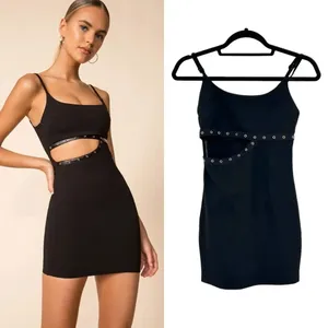 Superdown Kelly‎ Cut Out Dress Black Mini Grommet Size Small thumbnail 2