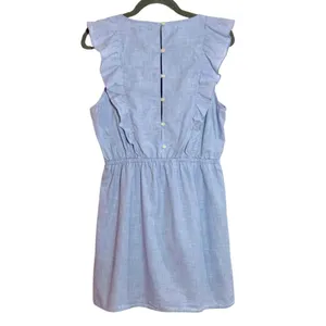 Madewell Chambray Cotton Sleeveless Ruffle Mini Dress Size 10 thumbnail 2