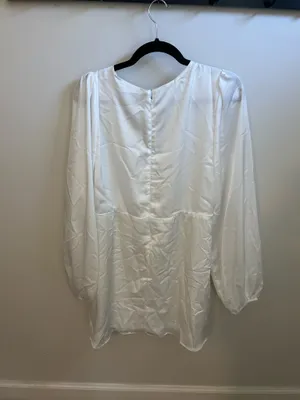 Show Me Your Mumu Rosetta Mini Dress Ivory Luxe Satin XL thumbnail 4