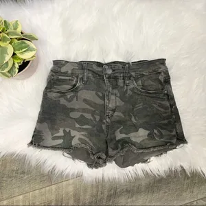 See Thru Soul High Rise Boyfriend Shorts Camo 25 thumbnail 2