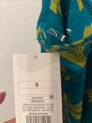 Stars above Small Teal Slip Dress with Chartreuse Floral Print thumbnail 3