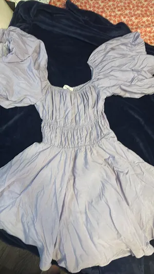 Altar'd State Dress Purple with puffy sleeves thumbnail 2