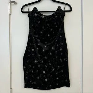 Revolve Superdown Stevie Sweetheart Mini Dress Black Metallic thumbnail 2