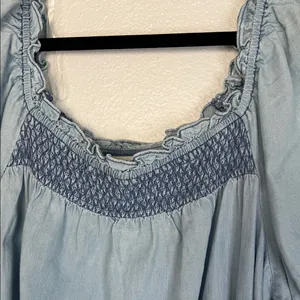 NWT a.n.a Women's Denim Wash Midi Babydoll Sundress with Puff Sleeves Size M thumbnail 4