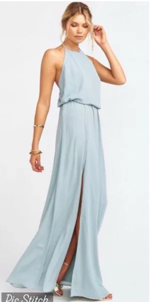 Pretty New Show Me Your Mumu Heather Halter Bridesmaid Dress thumbnail 1
