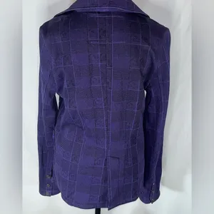 Smartthreads 1=1 Kansas State Wildcats Purple Plaid Knit Women’s Blazer Jacket thumbnail 6