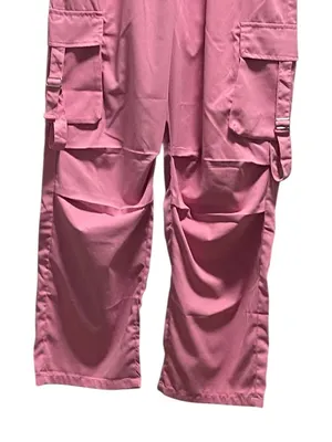 Boutique Wide Leg Cargo Pants Pink Size XL Y2K Rave Summer Retro Coastal Casual Minimalis thumbnail 6