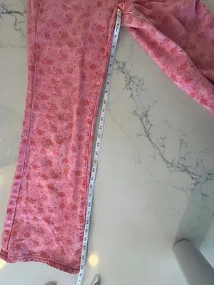 BDG Urban Outfitters Jeans Womens 28 Pink Rose High Rise Flare Floral Pants thumbnail 7