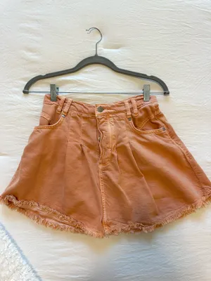 Anthropologie Orange Denim Mini Skirt thumbnail 2