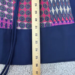 Maeve Anthropologie Size M Boho‎ Blue Lace Up Geometric Drawstring Waist Dress thumbnail 5